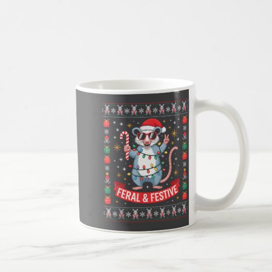 Feral And Festive Ossum Christmas Sweater Kaffeetasse (Rechts)