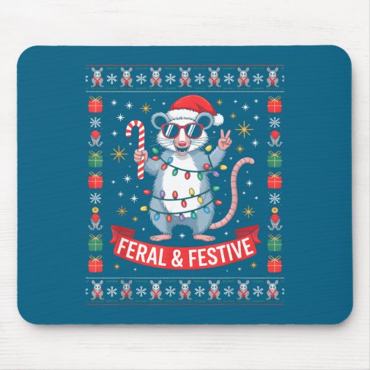 Feral And Festive Ossum Christmas Sweater Mousepad (Vorne)