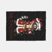 Feral And Festive Raccoon Funny Christmas  Fleecedecke (Vorderseite (Horizontal))