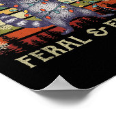 Feral And Festive Raccoon Santa Christmas Holiday  Poster (Ecke)