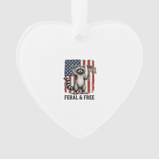 Feral and Free Patriotic Raccoon Vintage Shirt Des Ornament (Vorderseite)