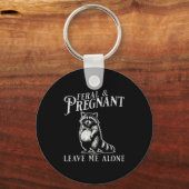 Feral And Pregnant Funny Pregnant Raccoon Baby Ann Schlüsselanhänger (Vorderseite)