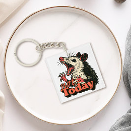 Feral Angry Possum noch nicht Typografie Schlüsselanhänger