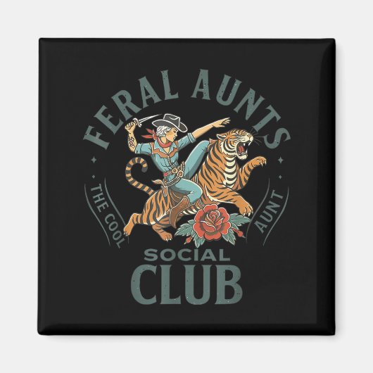 Feral Aunts Social Club Western Cowgirl Riding Tig Magnet (Vorne)