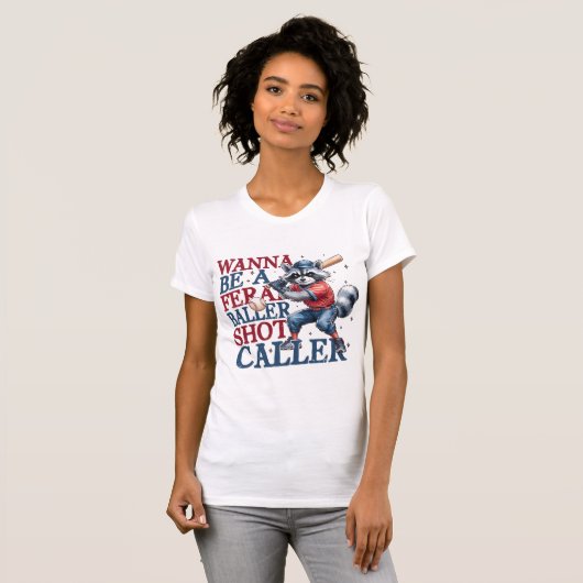 Feral Baller, Shot Caller, Raccoon Meme, Funny Bas T-Shirt (Vorne ganz)