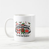 Feral But Festive Funny Christmas Cute Raccoon Elf Kaffeetasse (Links)