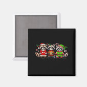 Feral But Festive Funny Christmas Cute Raccoon Elf Magnet (Vorderseite/Rückseite)