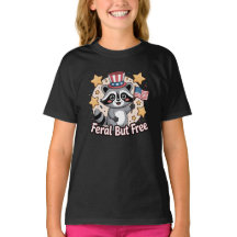 Feral but Free Raccoon Patriotic 4. Juli