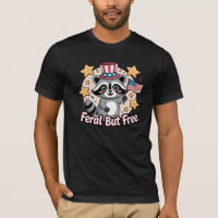 Feral but Free Raccoon Patriotic 4. Juli