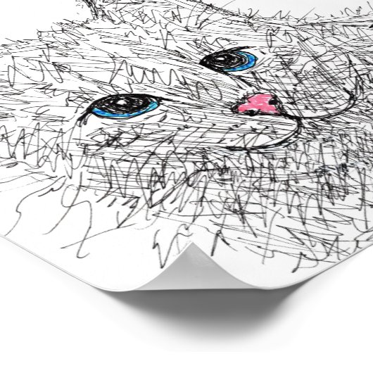 Feral Cat Illustration mit getipptem Ohrposter Poster (Ecke)