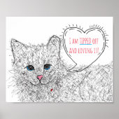 Feral Cat Illustration mit getipptem Ohrposter Poster (Vorne)
