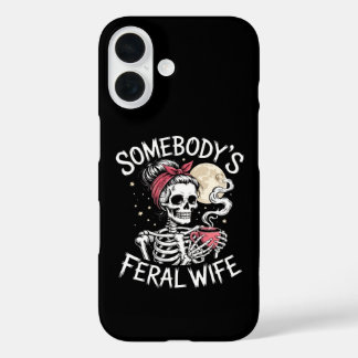 Feral Funny Coffee Liebhaber trinken Skull Joke iPhone 16 Hülle