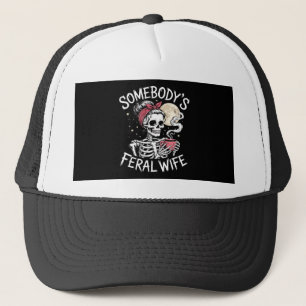 Feral Funny Coffee Liebhaber trinken Skull Joke Truckerkappe
