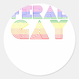 Feral Gay LGBT Gay Bi Pan Trans Pride Meme Rainbow Runder Aufkleber