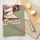 Feral Girl Christmas Opossum Xmas Trashy Retro Geschirrtuch (Viertel Falte)