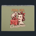 Feral Girl Christmas Opossum Xmas Trashy Retro Kalender<br><div class="desc">Feral Girl Weihnachten Opossum Xmas Trashy Funny Retro Geschenk Feiertag Party</div>