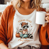 Feral Girl Herbst Vintag Raccoon T-Shirt