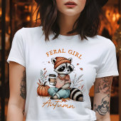 Feral Girl Herbst Vintag Raccoon T-Shirt