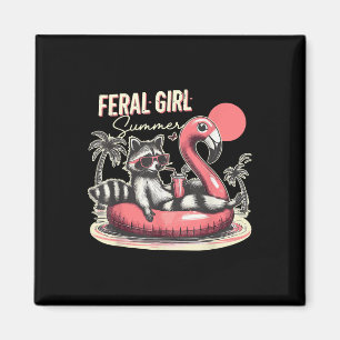 Feral Girl Sommer Funny Meme Ferrovia Sommer Magnet