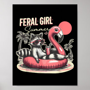 Feral Girl Sommer Funny Meme Ferrovia Sommer Poster