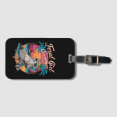 Feral Girl Summer Beach Funny Raccoon Gepäckanhänger (Vorderseite (Horizontal))