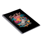 Feral Girl Summer Beach Funny Raccoon Notizblock (Rechte Seite)