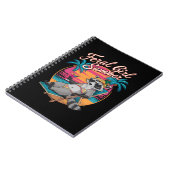 Feral Girl Summer Beach Funny Raccoon Notizblock (Linke Seite)