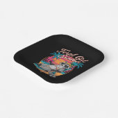 Feral Girl Summer Beach Funny Raccoon Pappteller (Gewinkelt)