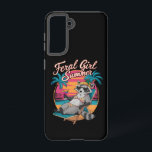 Feral Girl Summer Beach Funny Raccoon Samsung Galaxy Hülle<br><div class="desc">Feral Girl Summer Beach Funny Raccoon</div>