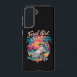 Feral Girl Summer Beach Funny Raccoon Samsung Galaxy Hülle<br><div class="desc">Feral Girl Summer Beach Funny Raccoon</div>