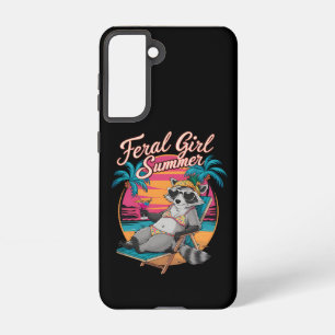 Feral Girl Summer Beach Funny Raccoon Samsung Galaxy Hülle