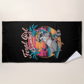 Feral Girl Summer Beach Funny Raccoon Strandtuch (Vorderseite)