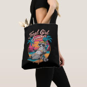 Feral Girl Summer Beach Funny Raccoon Tasche (Von Nahem)
