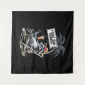 Feral Girl Summer Beach Funny Raccoon Wandteppich (Vorderseite (Horizontal))