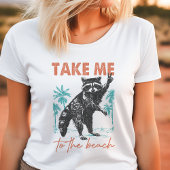 Feral Girl Summer Beach Raccoon Tri-Blend Shirt