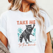 Feral Girl Summer Beach Raccoon Tri-Blend Shirt