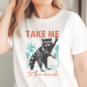 Feral Girl Summer Beach Raccoon Tri-Blend Shirt