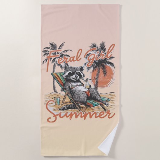 Feral Girl Summer Beach Towel Strandtuch (Vorderseite)
