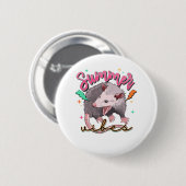 Feral Girl Summer Funny Opossum Button (Vorne & Hinten)