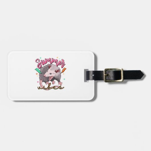 Feral Girl Summer Funny Opossum Gepäckanhänger (Vorderseite horizontal)
