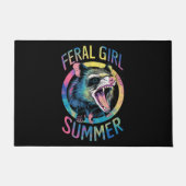 Feral Girl Summer Opossum Gefärbte Krawatte Raccoo Fußmatte (Vorderseite)