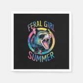 Feral Girl Summer Opossum Gefärbte Krawatte Raccoo Serviette (Vorderseite)