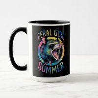 Feral Girl Summer Opossum Gefärbte Krawatte Raccoo