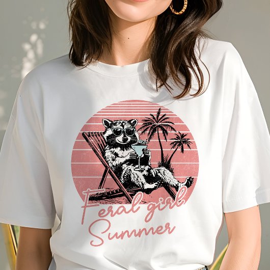 Feral Girl Summer Raccoon Tri-Blend Shirt