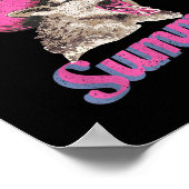 Feral Girl Summer Retro Possum Funny Meme Poster (Ecke)