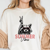 Feral Girl Summer Vibes Raccoon Tri-Blend Shirt