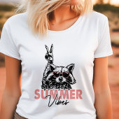 Feral Girl Summer Vibes Raccoon Tri-Blend Shirt