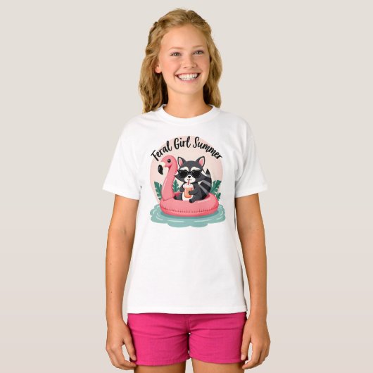 Feral Girl Summer - Waschbär - T-Shirt (Vorne ganz)