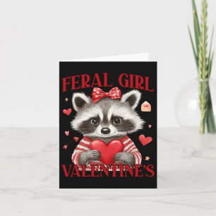 Feral Girl Valentine Raccoon Herts Liebe Valenti Karte