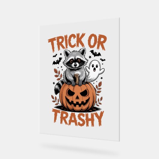 Feral Halloween Trick oder Trashy Acrylschild (Winkel)